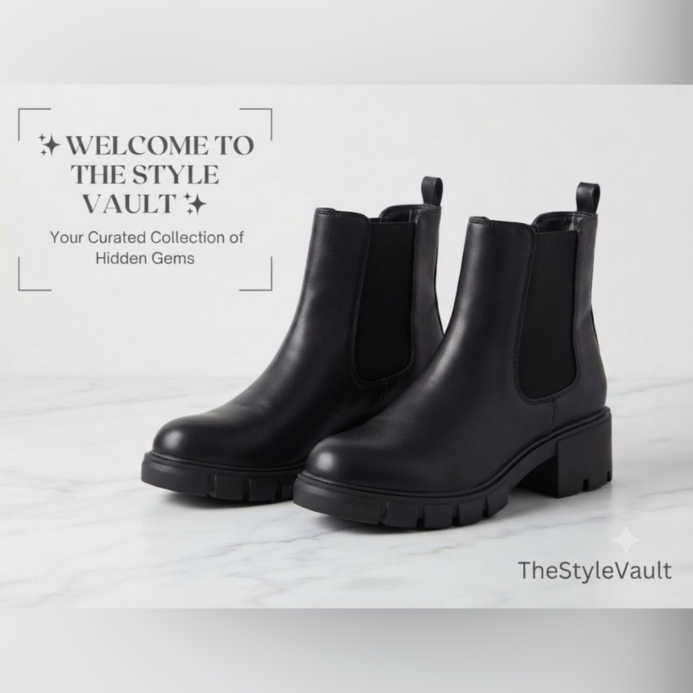 Arizona Jean Company Black Chelsea Lug Sole Ankle Boots